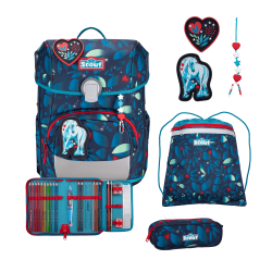 Scout Neo Exklusiv LED Schulranzen White Unicorn 4tlg. Set